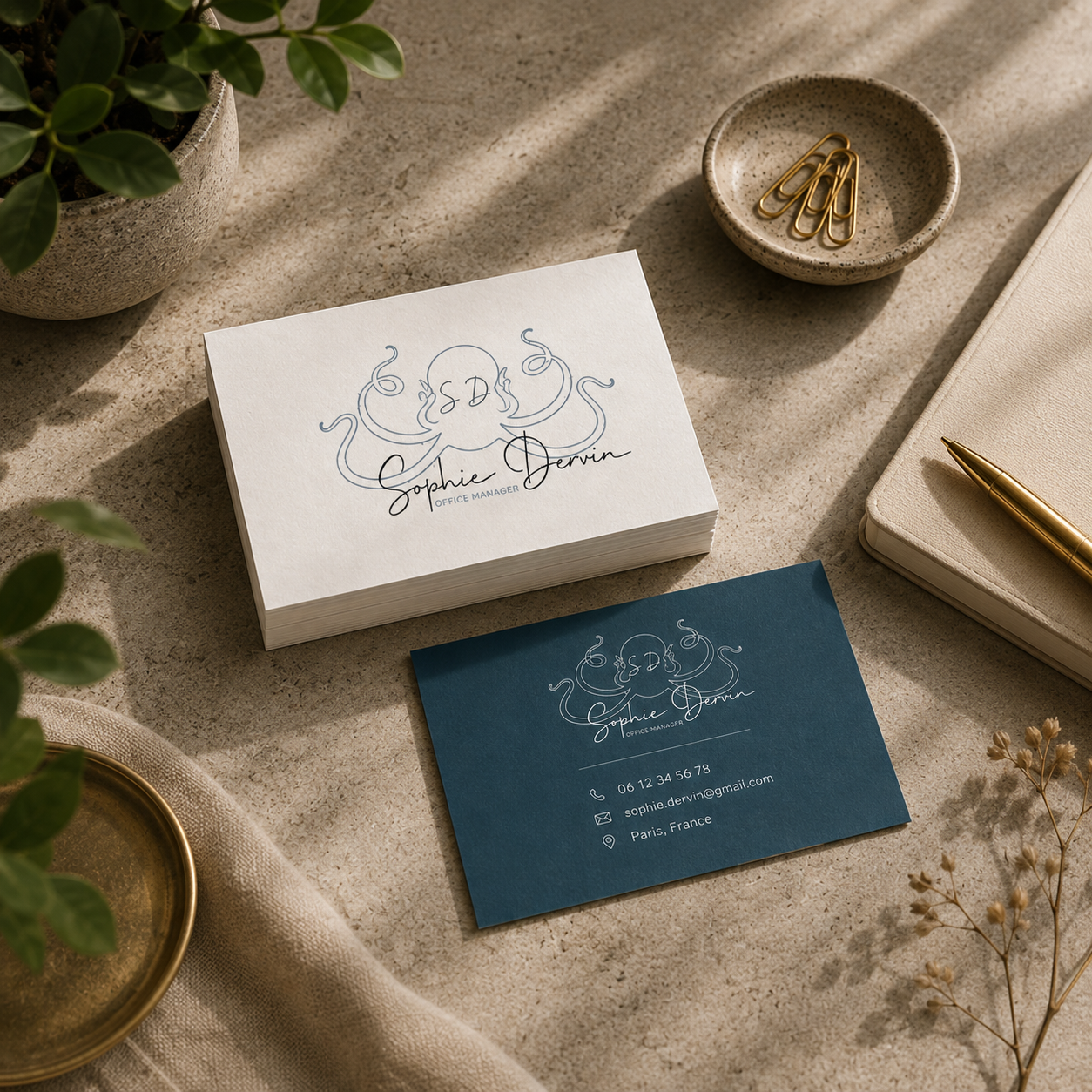 Création du logo | Cartes de visite Sophie Dervin